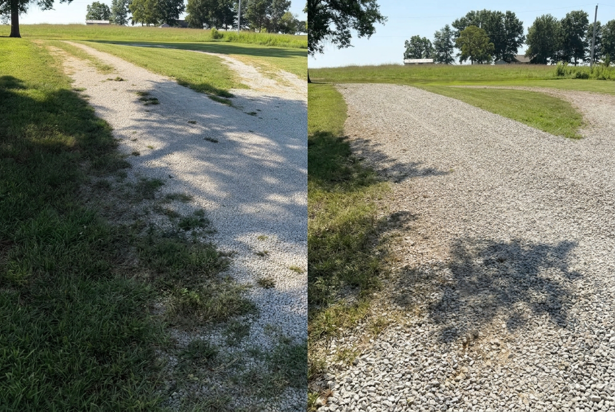 Driveway restoration & grading project in Richmond, Missouri