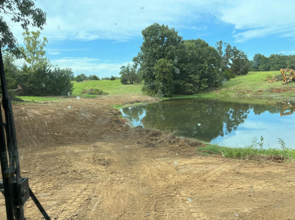 Completed pond and land restoration project in Richmond, Missouri
